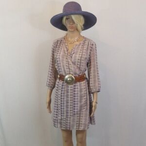 Gauzy Tie Dye Wrap Dress